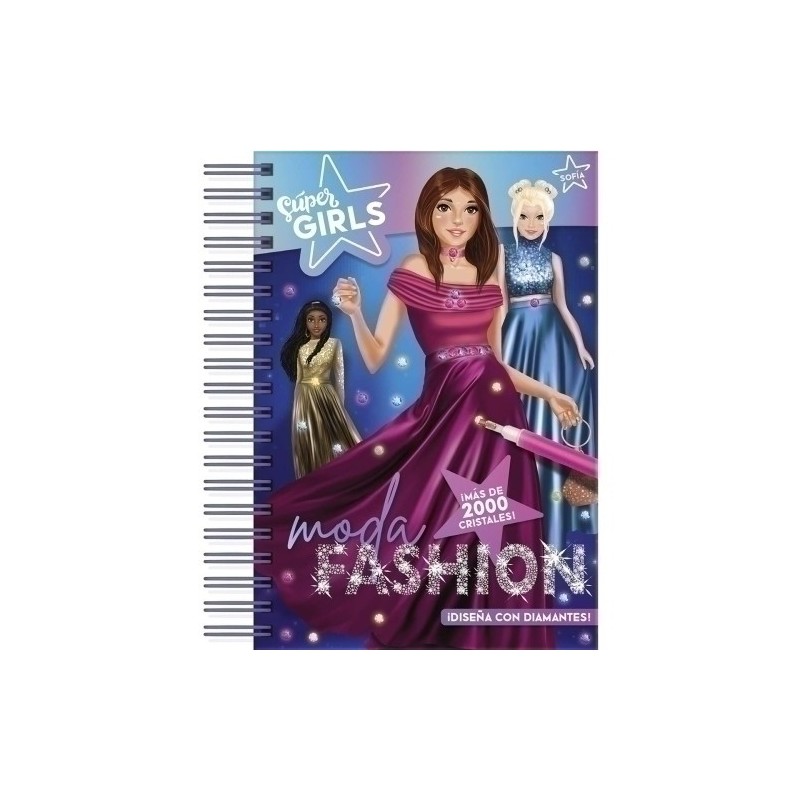 SGL001-LIBRO SUPER GIRLS MODA FASHION DIAMANTES precio por 1 unidades
