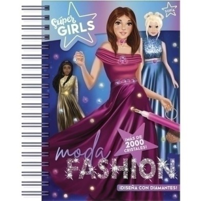 SGL001-LIBRO SUPER GIRLS MODA FASHION DIAMANTES precio por 1 unidades