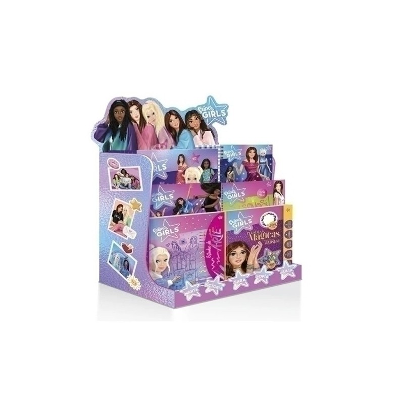 SGLEXP01-EXPOSITOR SOBREMESA  SUPER GIRLS precio por 1 unidades