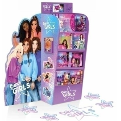 SGLEXP03-EXPOSITOR  CON PANTALLA  SUPER GIRLS precio por 1 unidades