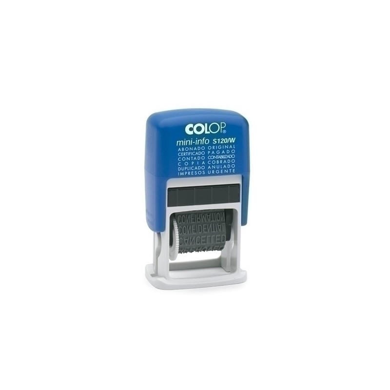 104894/S120/W-SELLO e.A. COLOP S120/W FC 12 TEXTOS precio por 1 unidades