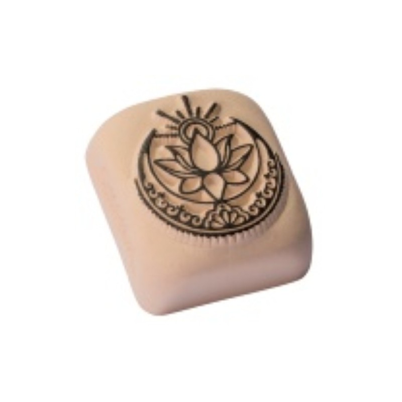 156597-SELLO LADOT PIEDRA REDOND. LOTUS GD. precio por 1 unidades