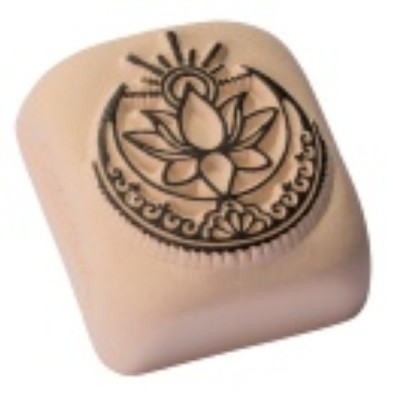 156597-SELLO LADOT PIEDRA REDOND. LOTUS GD. precio por 1 unidades