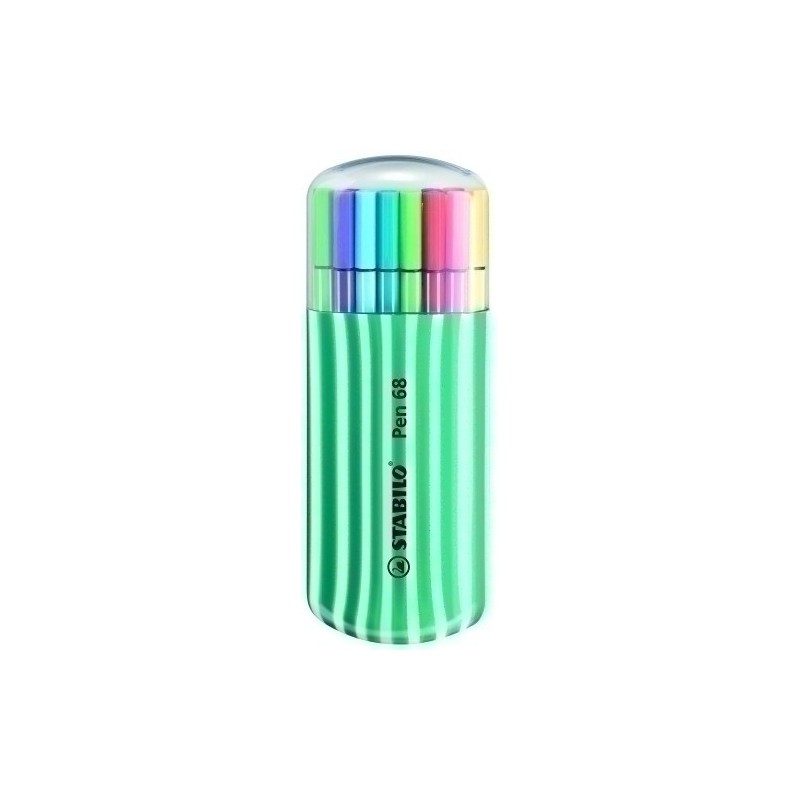 6820-02-2-5-ROTUL.STABILO PEN 68 ESTUCHE 20 ZEBRUI precio por 1 unidades