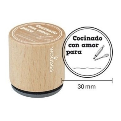 157910-SELLO COLOP WOODIES COCINA AMOR 3 precio por 1 unidades