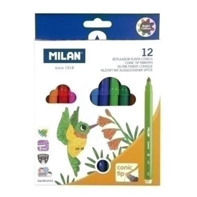 0612312-ROTUL.MILAN PUNTA CONICA ESTUCHE 12 precio por 1 unidades