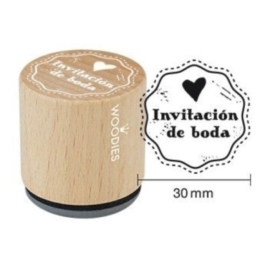 157896-SELLO COLOP WOODIES INVITACION BODA 1 precio por 1 unidades