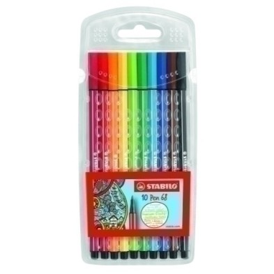 6810/PL-ROTUL.STABILO PEN 68 CAJA PLASTICO de 10 precio por 1 unidades