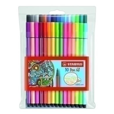 6830-1-ROTUL.STABILO PEN 68 CAJA PLASTICO de 30 precio por 1 unidades
