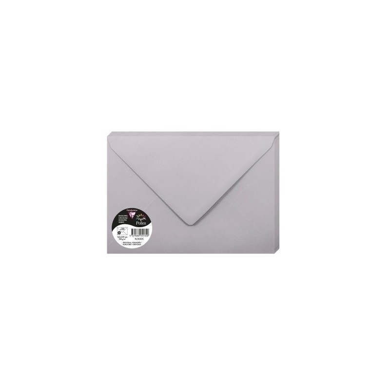 5532C-SOBRE CLAIREFONTAINE 162x229 GRIS P/20 precio por 1 unidades
