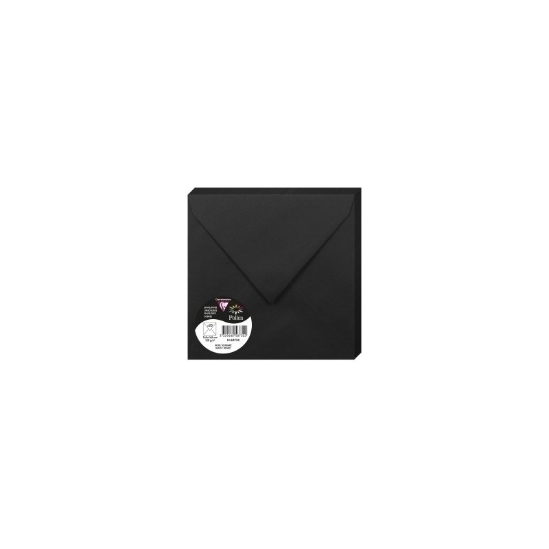 5873C-SOBRE CLAIREFONTAINE 165x165 NEGRO P/20 precio por 1 unidades