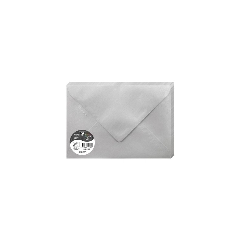51190C-SOBRE CLAIREFONTAINE 162x229 PLATA P/20 precio por 1 unidades