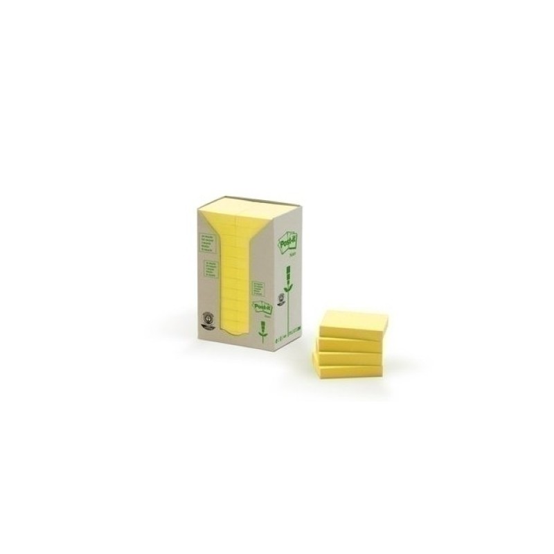 653-1T-TACO NOTAS POST-IT RECICL. AMAR. 653/1T precio por 12 unidades