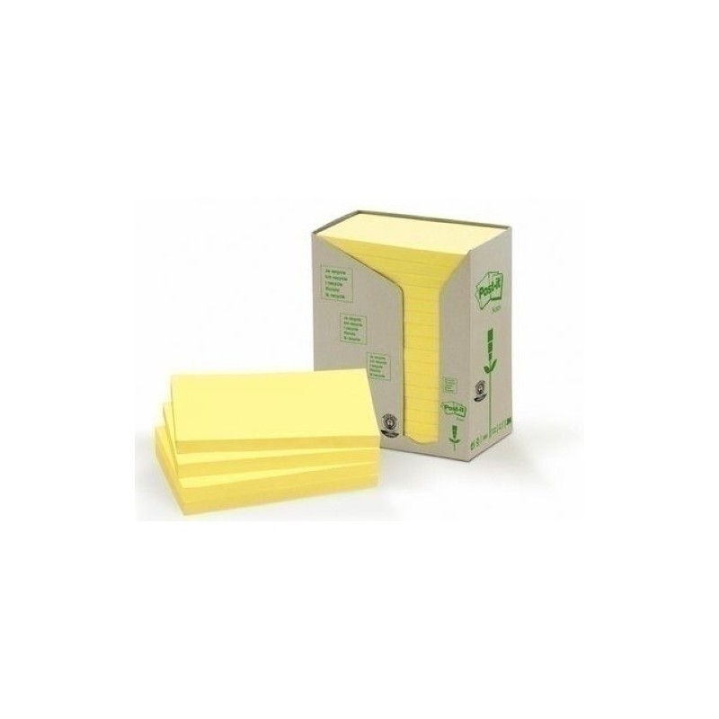 655-1T-TACO NOTAS POST-IT RECICL. AMAR. 655/1T precio por 10 unidades
