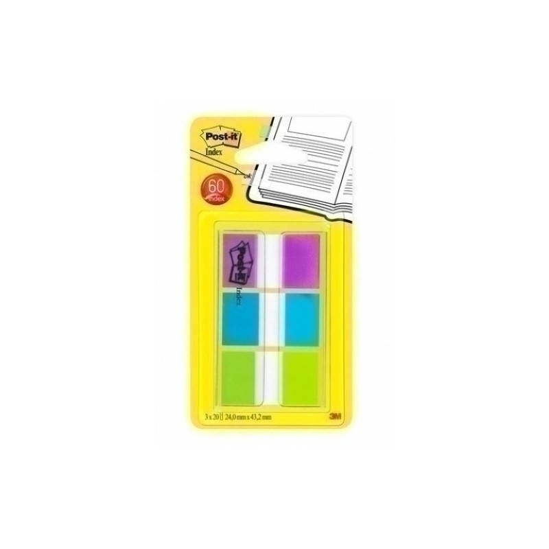 680-PBG-TACO BANDE POST-IT 1" 3X20 MOR.VERD.AZUL precio por 6 unidades