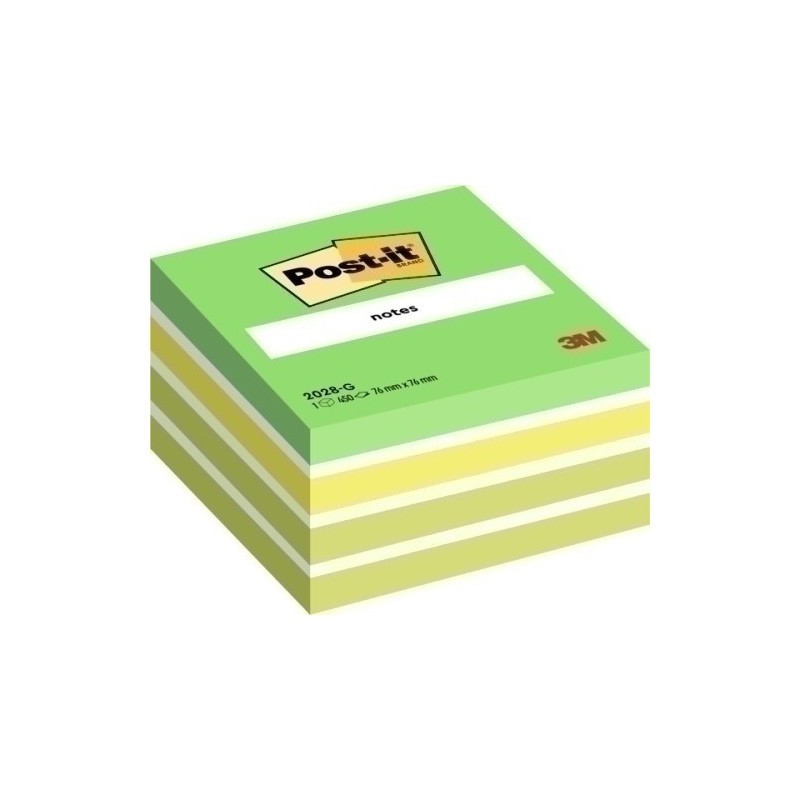 2028-G-TACO NOTAS POST-IT CUBO 450 H.VERD PASTE precio por 1 unidades