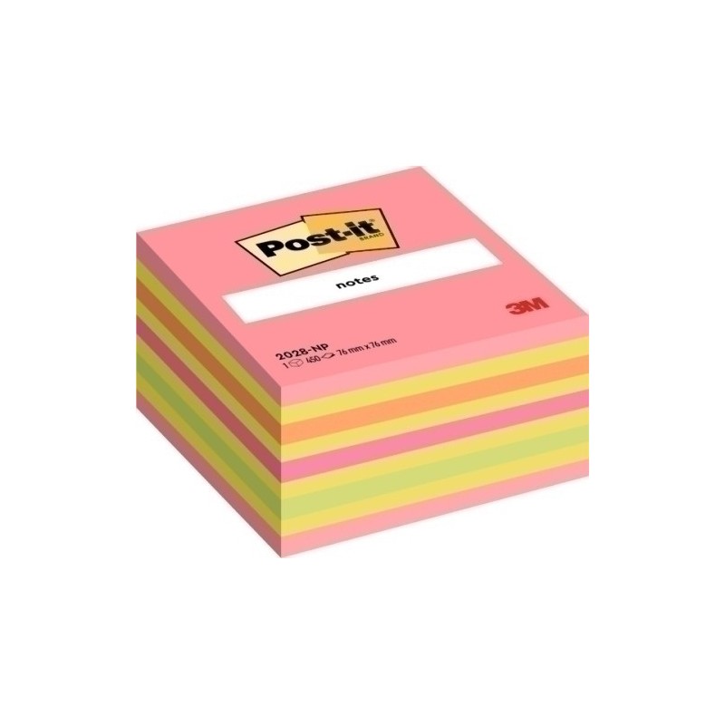 2028-NP-TACO NOTAS POST-IT CUBO 450 H.ROSA NEON precio por 1 unidades