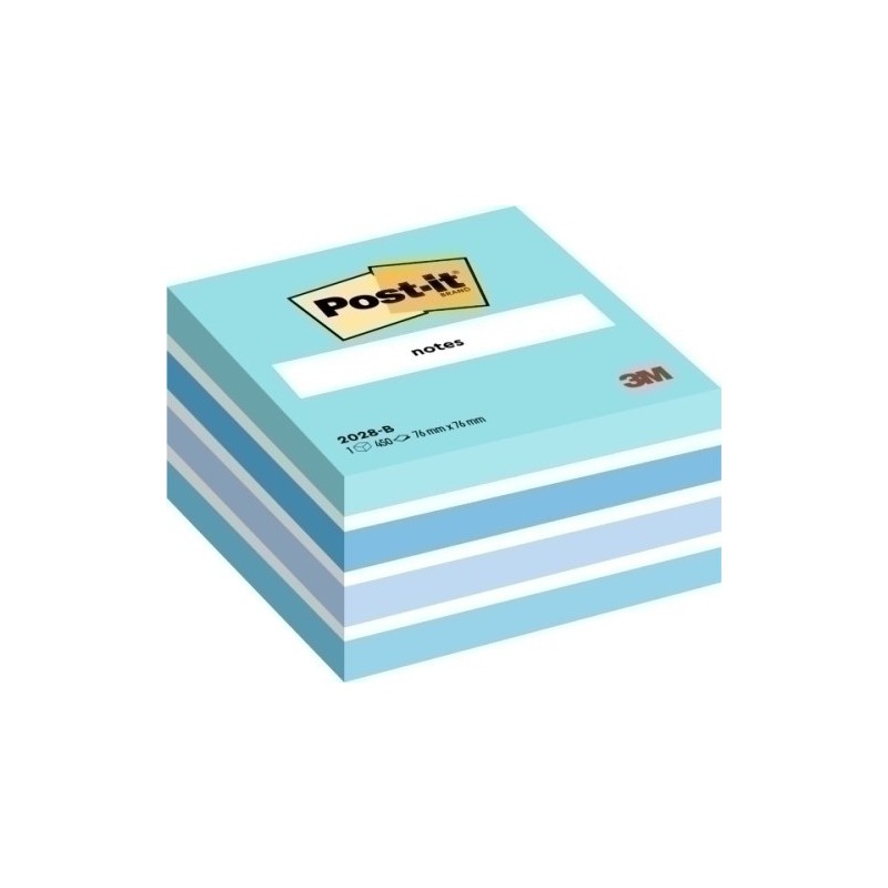 2028-B-TACO NOTAS POST-IT CUBO 450 H.AZUL PASTE precio por 1 unidades