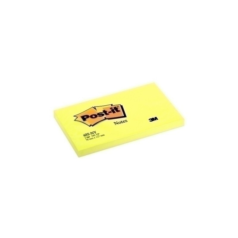655-NY-TACO NOTAS POST-IT 655 AMAR. NEON76x127 precio por 6 unidades