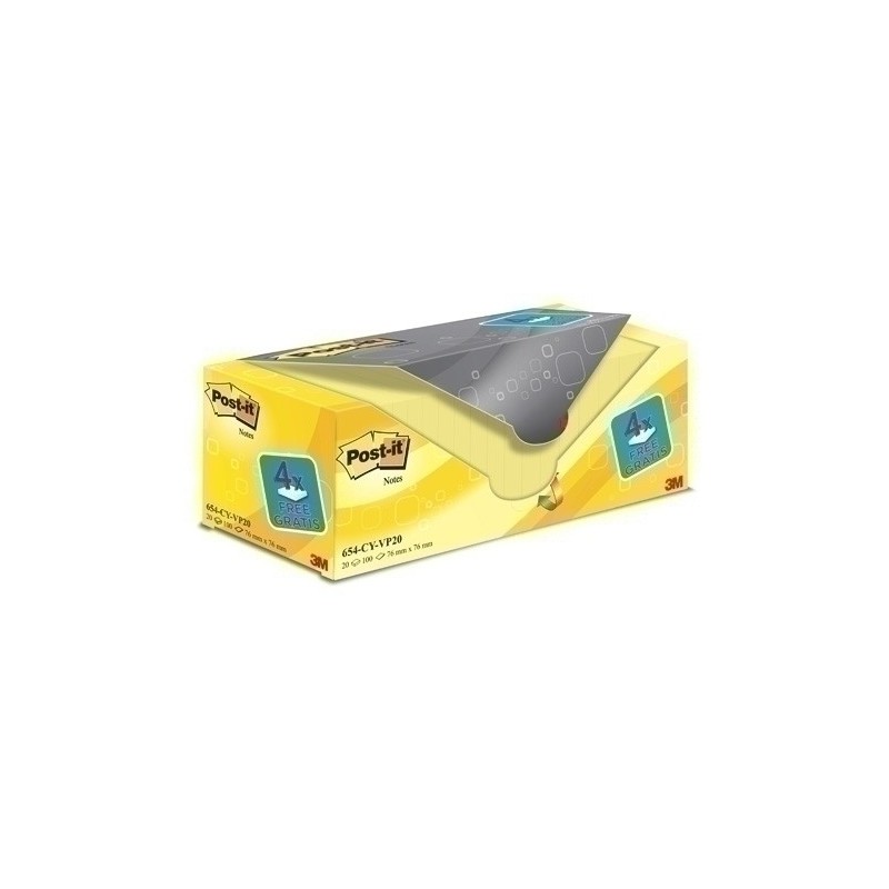 654 VP20-TACO NOTAS POST-IT 654 76x76 P/20 precio por 1 unidades