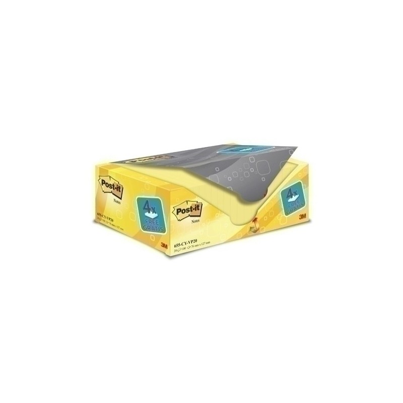 655CY-VP20-TACO NOTAS POST-IT 655 76x127 P/20 precio por 1 unidades