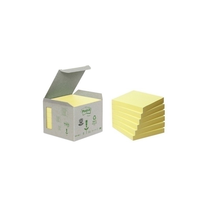 654-1B-TACO NOTAS POST-IT RECICL. 654 76x76 P/6 precio por 1 unidades