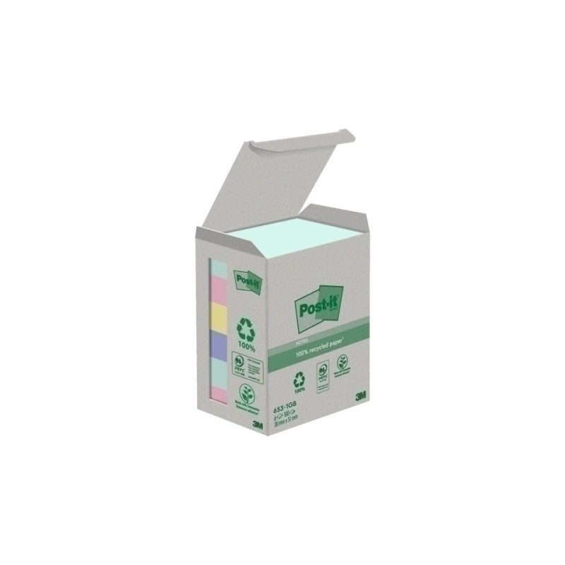 653-1GB-TACO NOTAS POST-IT RECICL. 653 38x51 P/6 precio por 1 unidades