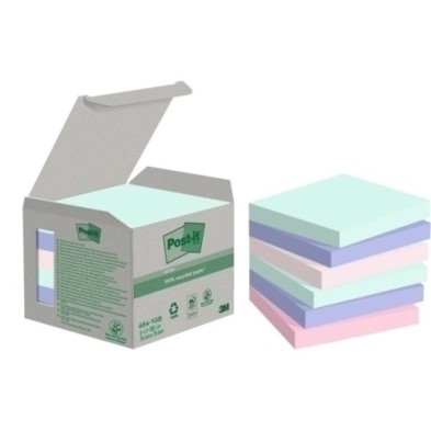 654-1GB-N-TACO NOTAS POST-IT RECICL. 654 76x76 P/6 precio por 1 unidades