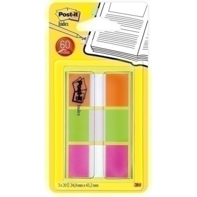 680-OLP-TACO BANDE POST-IT 1" 3X20 VERDE.NAR.ROS precio por 6 unidades