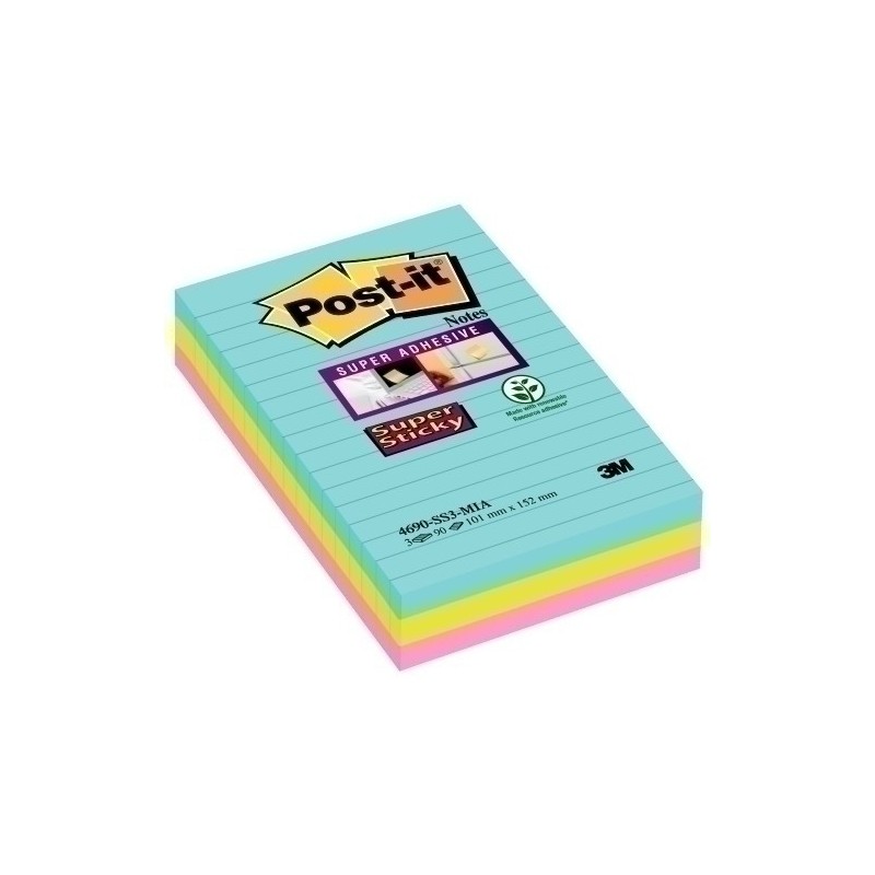 4690-3SS-COS-TACO NOTAS POST-IT 4690 101x152 P/3 precio por 1 unidades