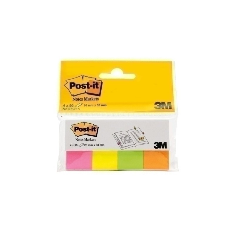 670-4-POP-TACO NOTAS POST-IT 670-4-POP 12.7X44.4 precio por 1 unidades