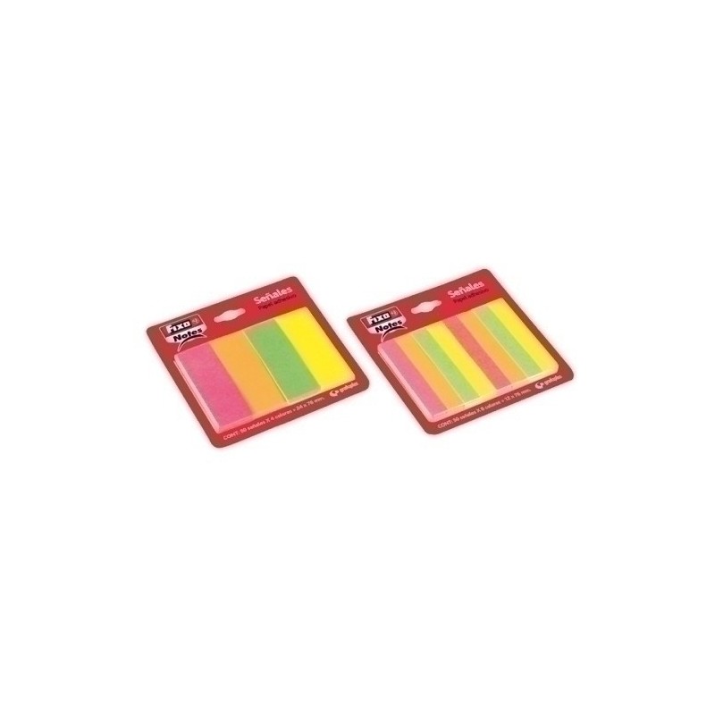 65005280-BANDERITAS ADHESIVAS FIXO 12x76 NEON B/8 precio por 50 unidades