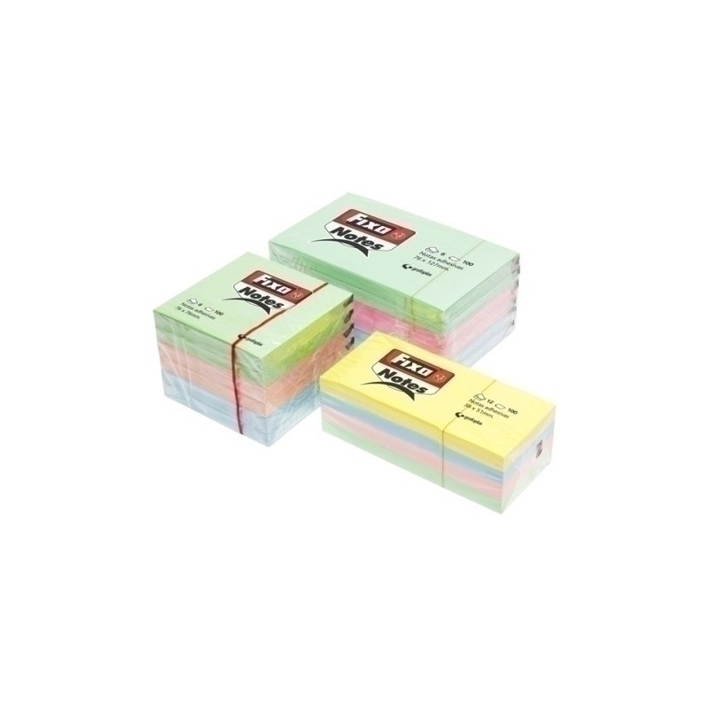 65005390-TACO NOTAS FIXO 100h  38x51 PASTEL P/12 precio por 24 unidades