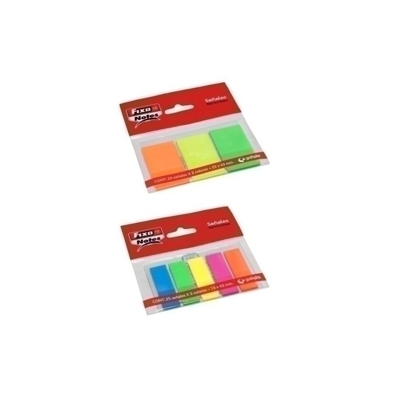 65006280-BANDERITAS ADHESIVAS FIXO 25x43 NEON B/3 precio por 24 unidades