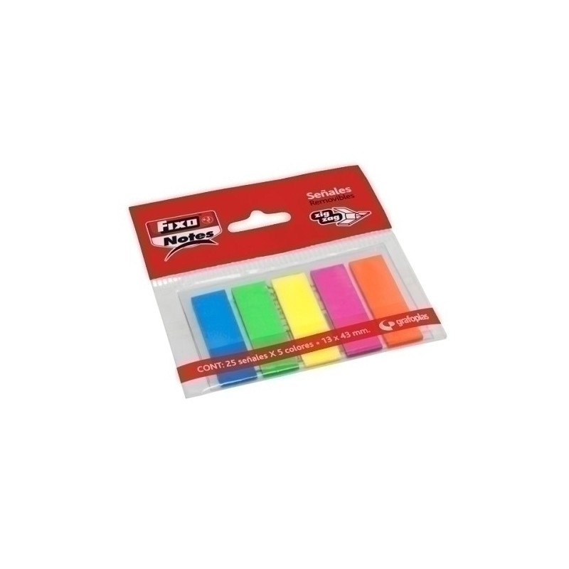 65006380-BANDERITAS ADHESIVAS FIXO 13x43 NEON B/5 precio por 20 unidades