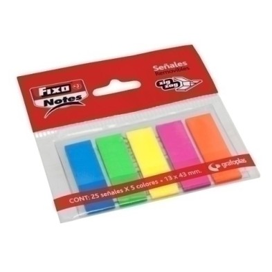 65006380-BANDERITAS ADHESIVAS FIXO 13x43 NEON B/5 precio por 20 unidades