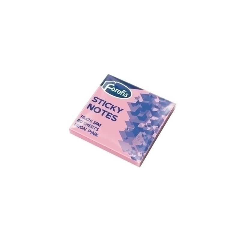 91026-TACO NOTAS FOROFIS 80h 76x76 ROSA NEON precio por 12 unidades