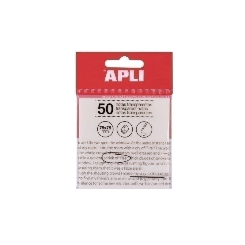 19568-NOTAS ADHESIVAS APLI 50h 75x75 TRAS.TRAN precio por 1 unidades
