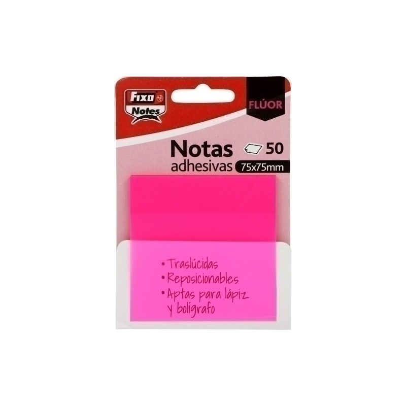 65007854-TACO NOTAS FIXO 50h 75x75 TRANS. FUCSIA precio por 24 unidades