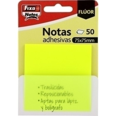 65007861-TACO NOTAS FIXO 50h 75x75 TRANS.AMARILLO precio por 24 unidades