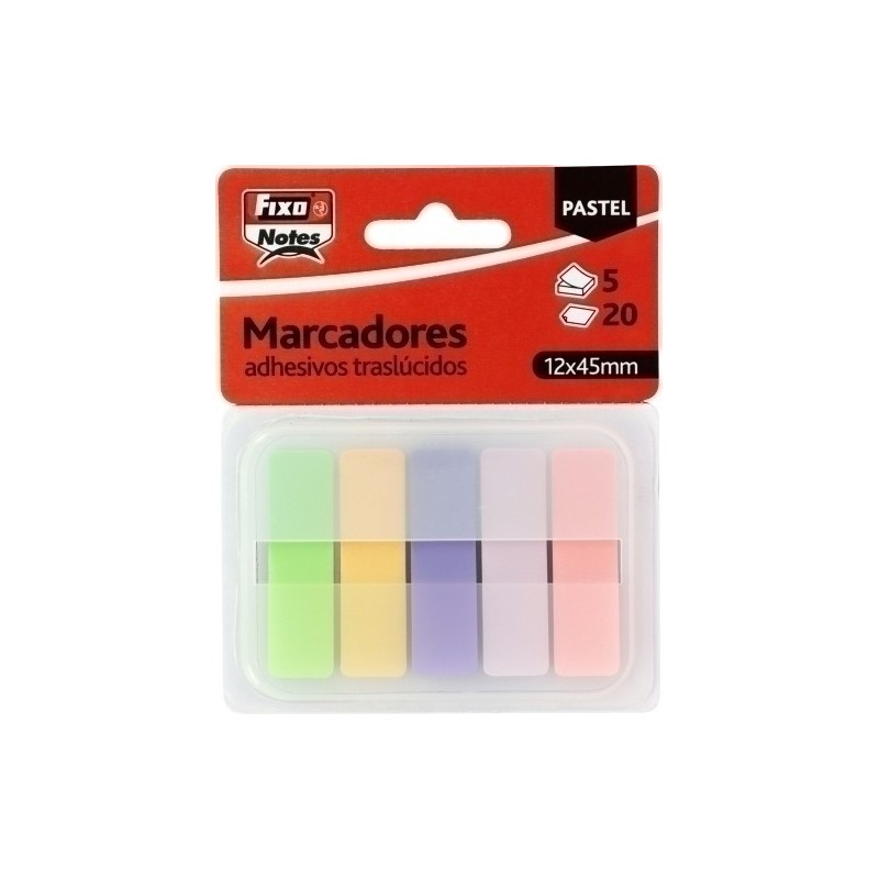 65007990-BANDERITAS ADHES. FIXO 12x45 PASTEL B/5 precio por 24 unidades