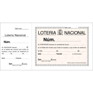 T-15-TALONARIO LOTERIA DOS TINTAS LOAN precio por 10 unidades