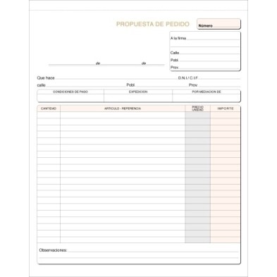 T-97-TALONARIO PEDIDOS HOLANDESA DUPLI LOAN precio por 10 unidades
