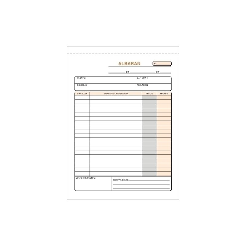 T-122-TALONARIO ALBARANES 4º NATU TRIPLI LOAN precio por 5 unidades