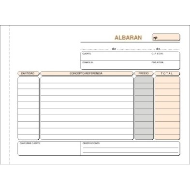 T-121-TALONARIO ALBARANES 4º  APDO TRIPLI LOAN precio por 5 unidades