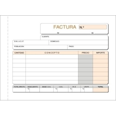 T-67-TALONARIO FACTURAS 8º APDO DUPLI LOAN precio por 10 unidades