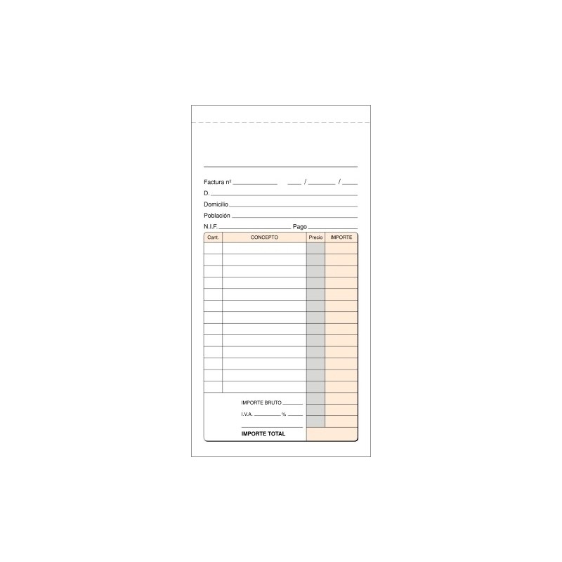 T-44-TALONARIO FACTURAS 3 FOLIO NAT. DUP LOAN precio por 10 unidades