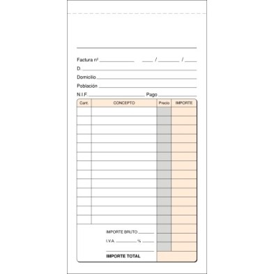 T-44-TALONARIO FACTURAS 3 FOLIO NAT. DUP LOAN precio por 10 unidades
