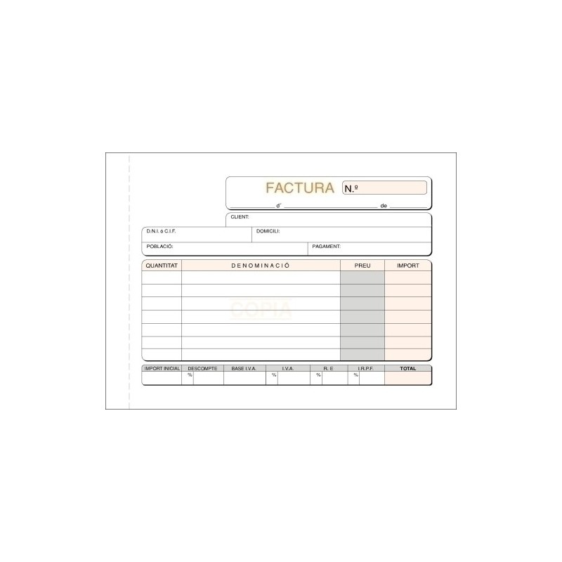 T-67/C-TALON. CAT. FACTURAS 8º APDO DUPLI LOAN precio por 10 unidades