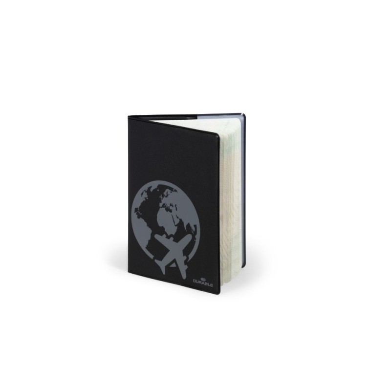 214401-FUNDA PASAPORTE DURABLE RFID NEGRO precio por 1 unidades